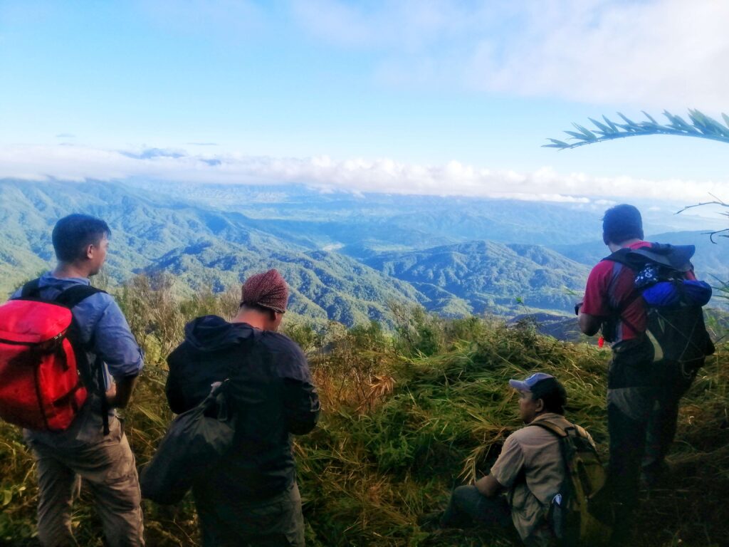 beginner day hikers at Mt. Labi peak